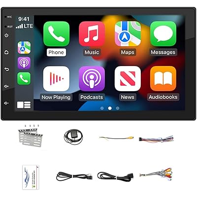 ワイヤレスおよび有線のApple CarplayおよびAndroid Autoと互換性のあるダブルDinカーステレオ、7インチAndroid 11カーラジオレシ …