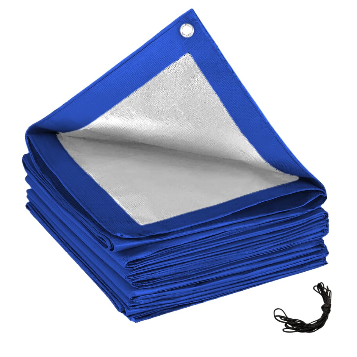 Linxor - Lona Protectora Reversible para Piscina elevada, 4 Estaciones, 150 g/m² - Azul y Gris