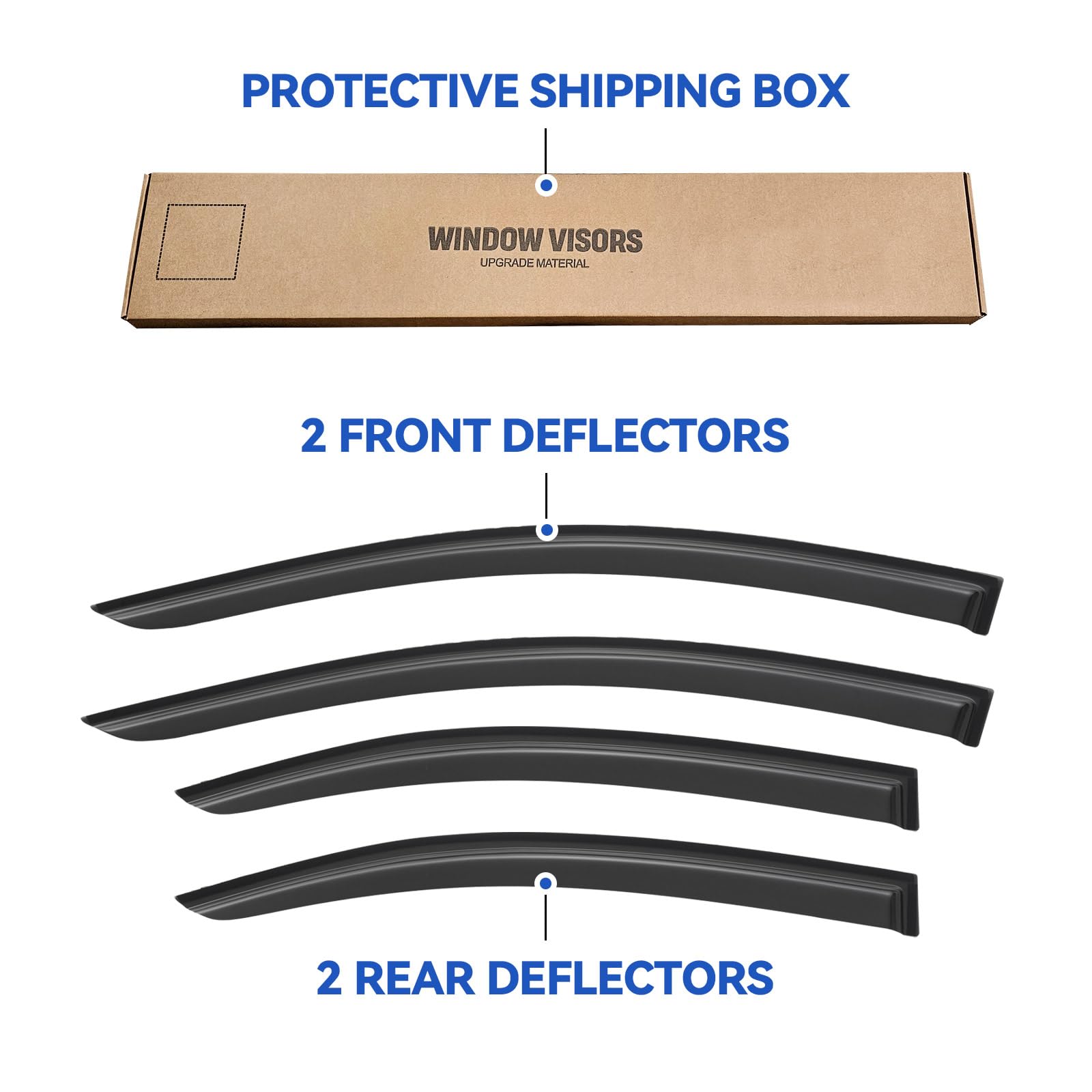 AVS Ventvisor Rain Guards For 2012-2020 Chevrolet Sonic Sedan - 4pc Smoke Set