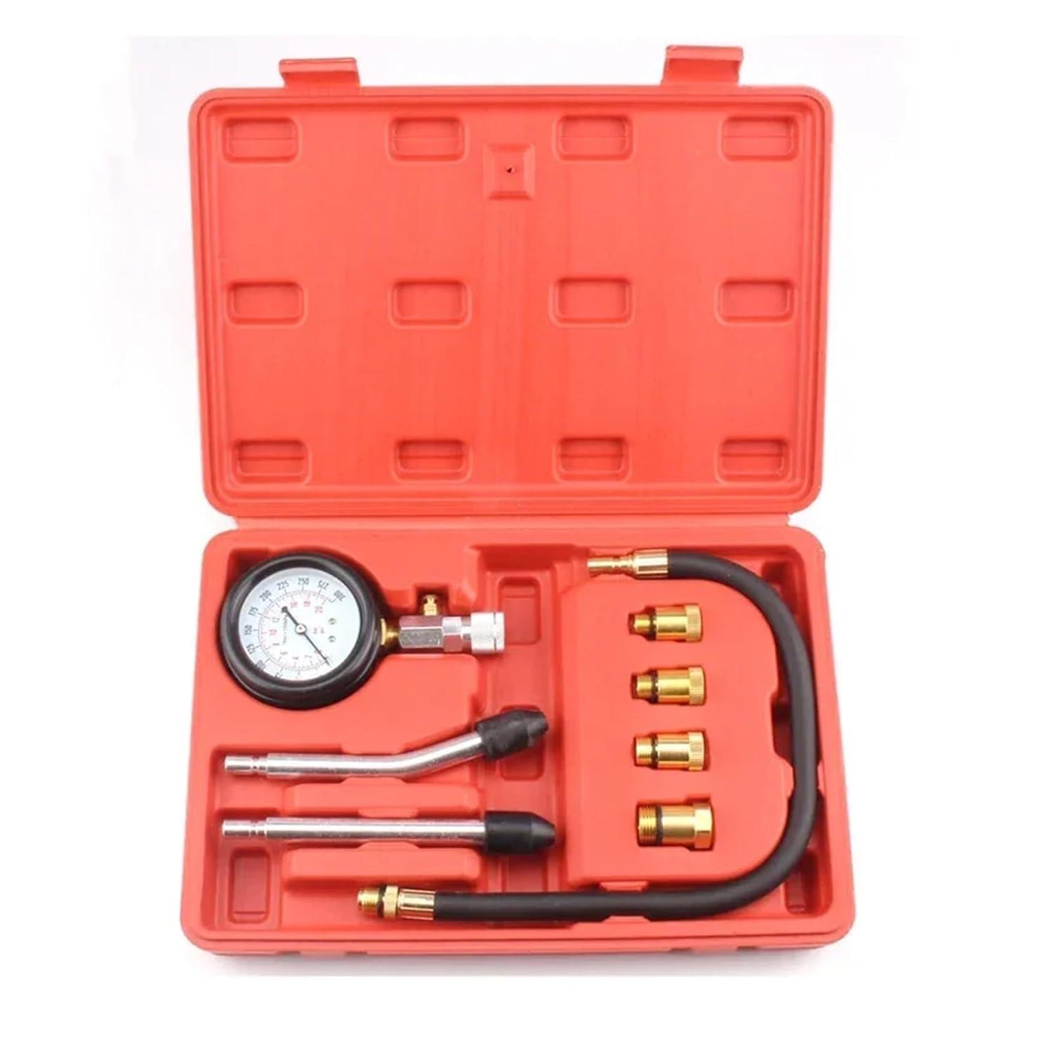 Engine Compression Gauge, Adapter, Range 0-110PSI, Automotive Cylinder Test Kit, Suitable for Most Car Models.
