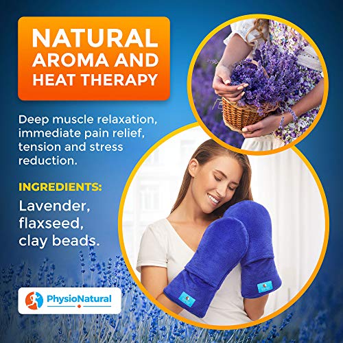 Physionatural Microwavable Therapy Mittens–Relief For Hands And Fingers In Cases Of Stiff Joints, Arthritis, Trigger Finger, Inflammation, Raynaud's, Carpal Tunnel–Heated Hands Mitts Warmers–Scented Gloves #TOP1