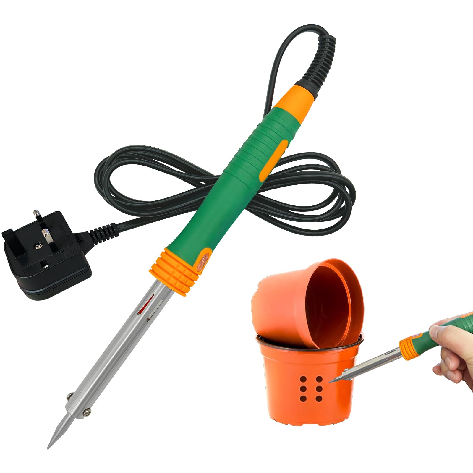 LUKHMELF Plant Pot Perforator,Electric Flowerpot Perforation,Flowerpots Drilling,Add Drainage Holes to Plastic Pots for Indoor/Outdoor Gardening,Planting Tool for DIY Enthusiasts