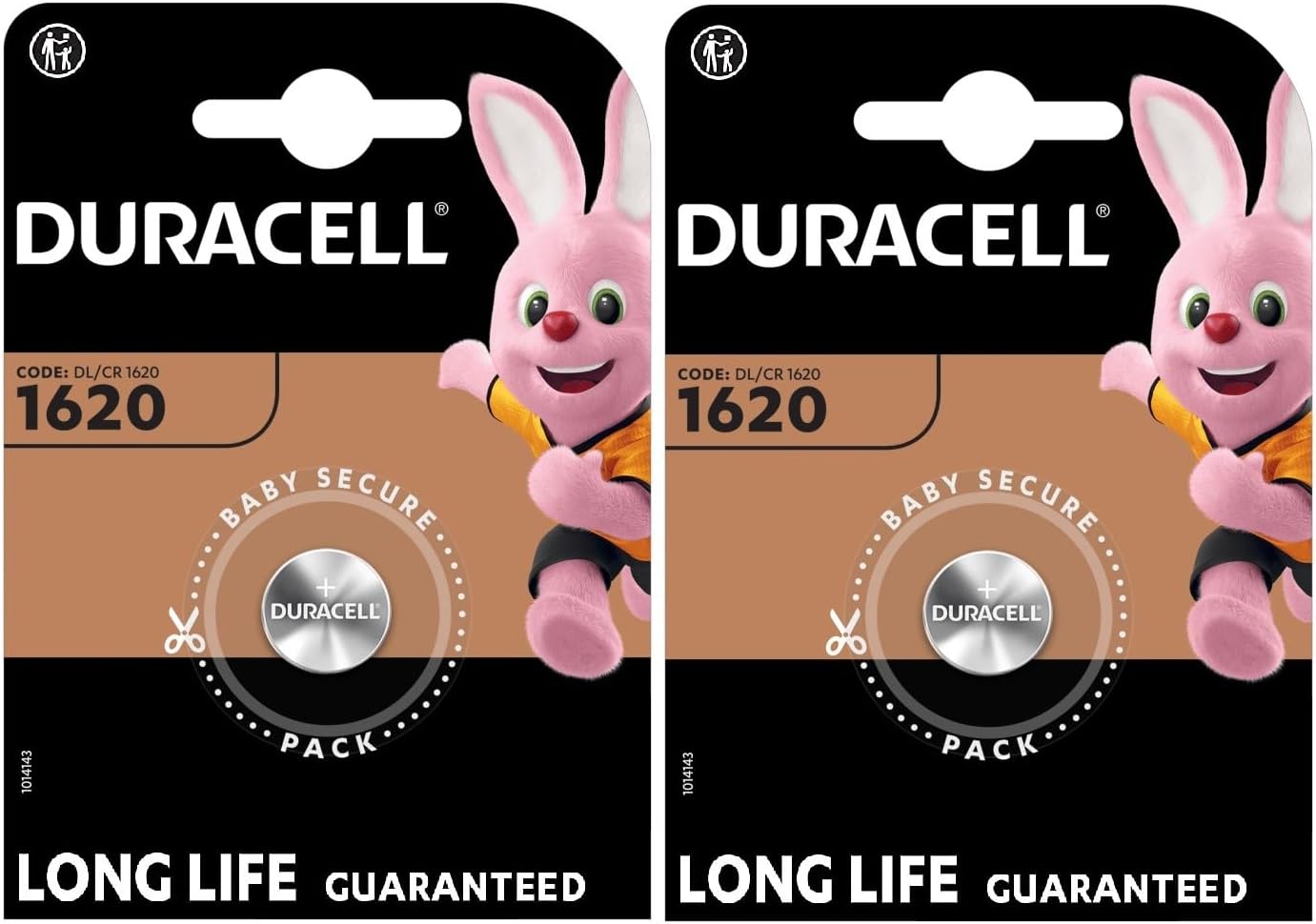 2X Duracell 1620 (2 Blister Packs of 1 Battery) 2 Batteries (CR1620)
