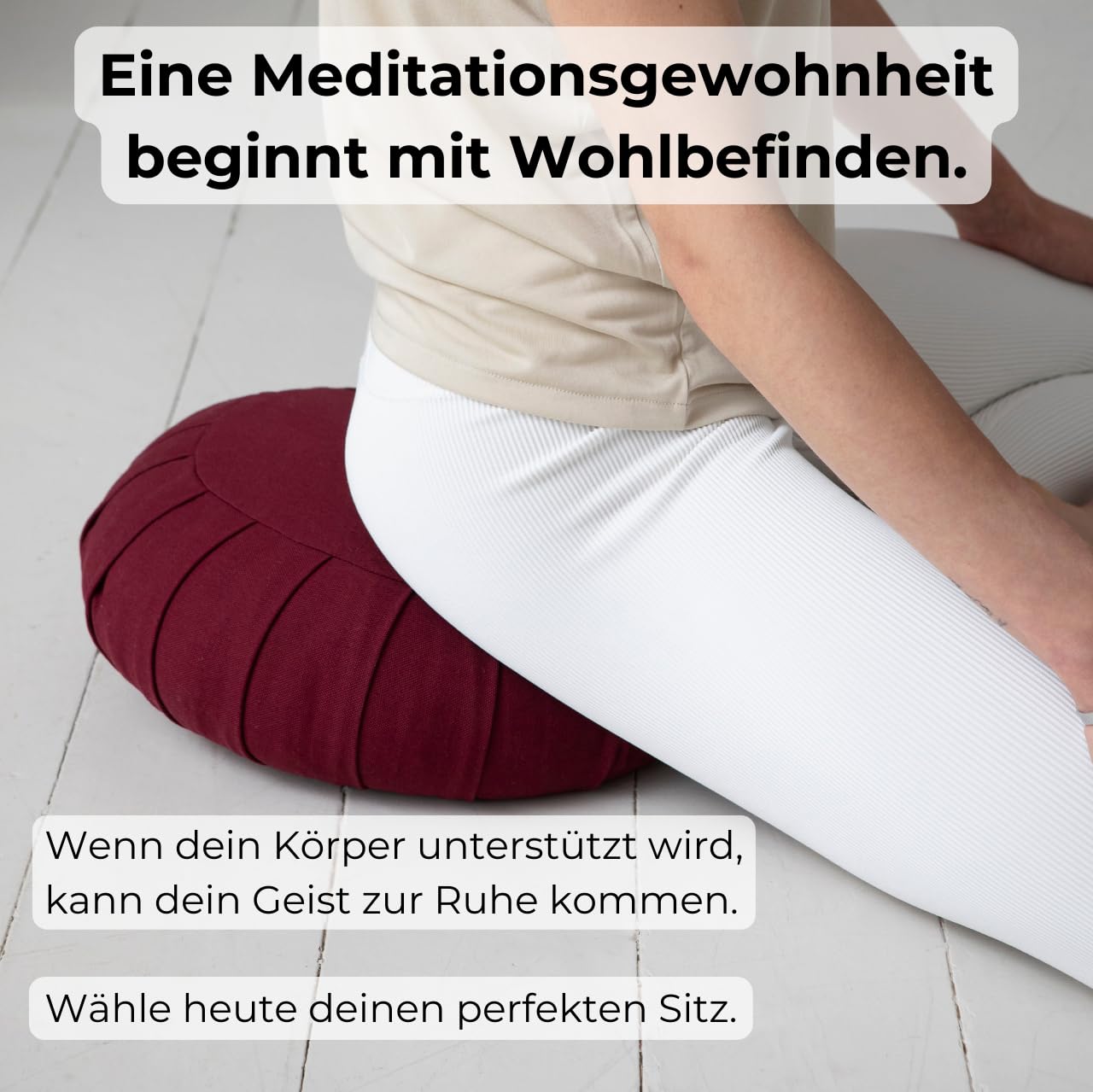 basaho CLASSIC Zafu Meditationskissen Yogakissen | Bio-Baumwolle | Buchweizenschalen | Abnehmbarer und waschbarer Bezug