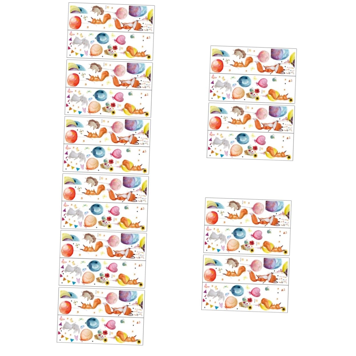 Sticker mural de ballon peler et coller motif renard mignon