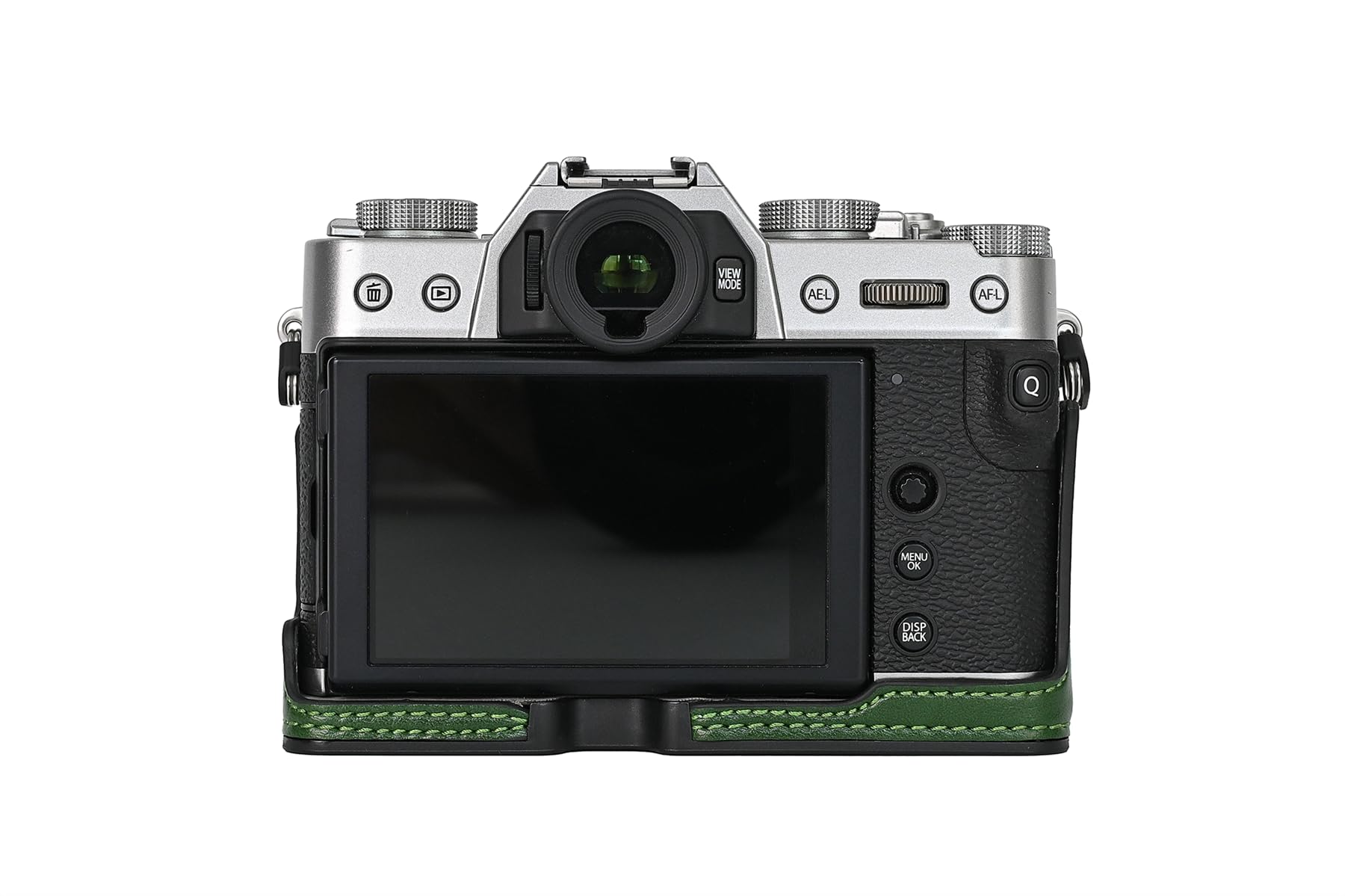 Étui X-T30 III/II fait à la main en cuir synthétique pour appareil photo Fujifilm XT30 X-T30 III/II avec sangle de cou (vert)