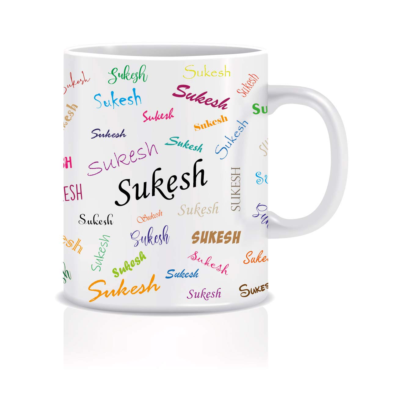 WeChitr Typography Coffee Mug for Sukesh Personalised Name Ceramic, 350ml, 1 Unit