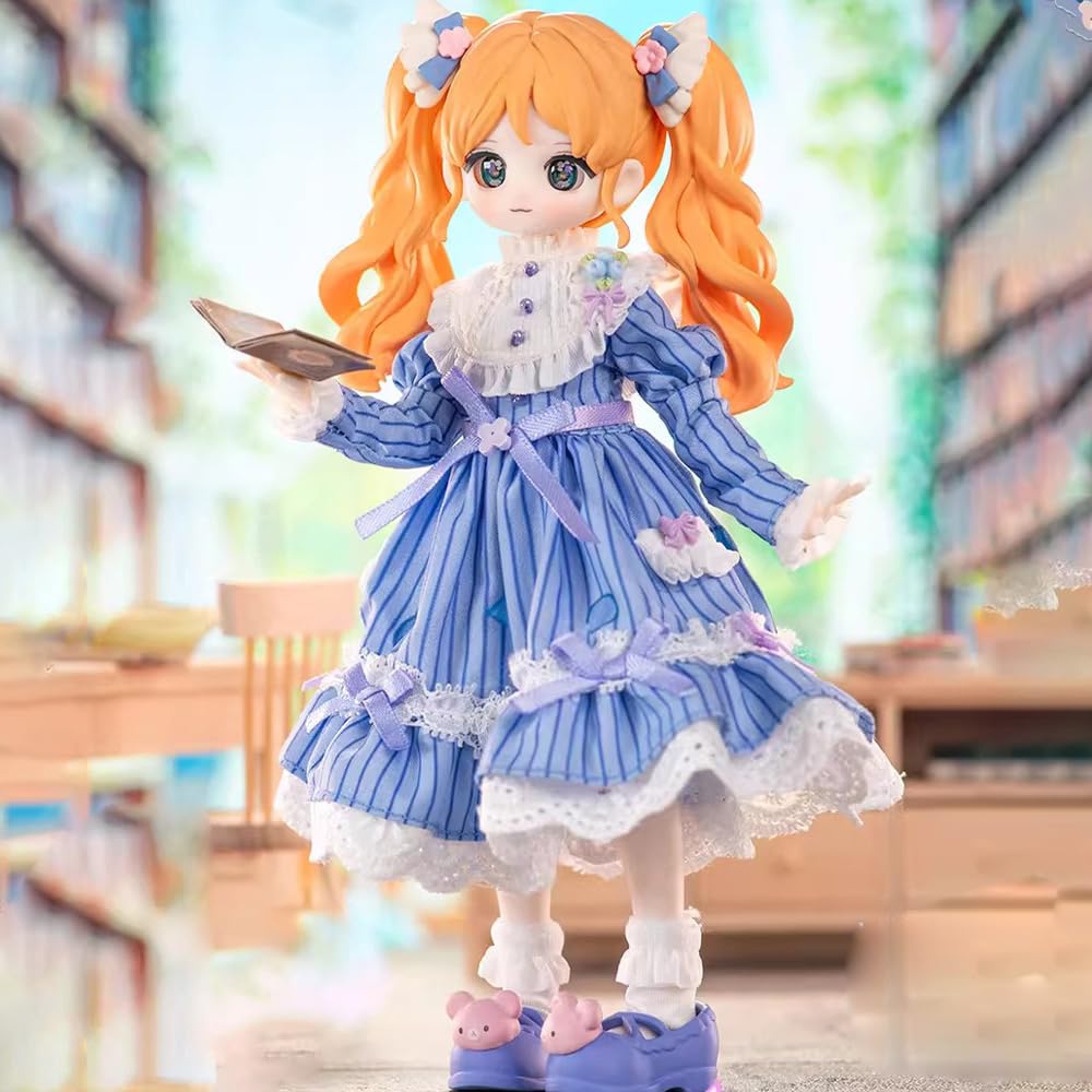 niannyyhouse BJD Blindbox-Figur, Ballgelenk-Puppe mit Kleidung, Maßstab 1:12, bunte Mädchen-Serie, bewegliche Sammelfigur, Actionfigur (6 Stück)