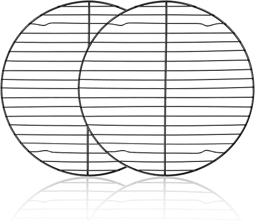 Miniatura 8 de TeamFar Estante de refrigeración, estante redondo de alambre para hornear de 9 pulgadas con núcleo de acero inoxidable y revestimiento