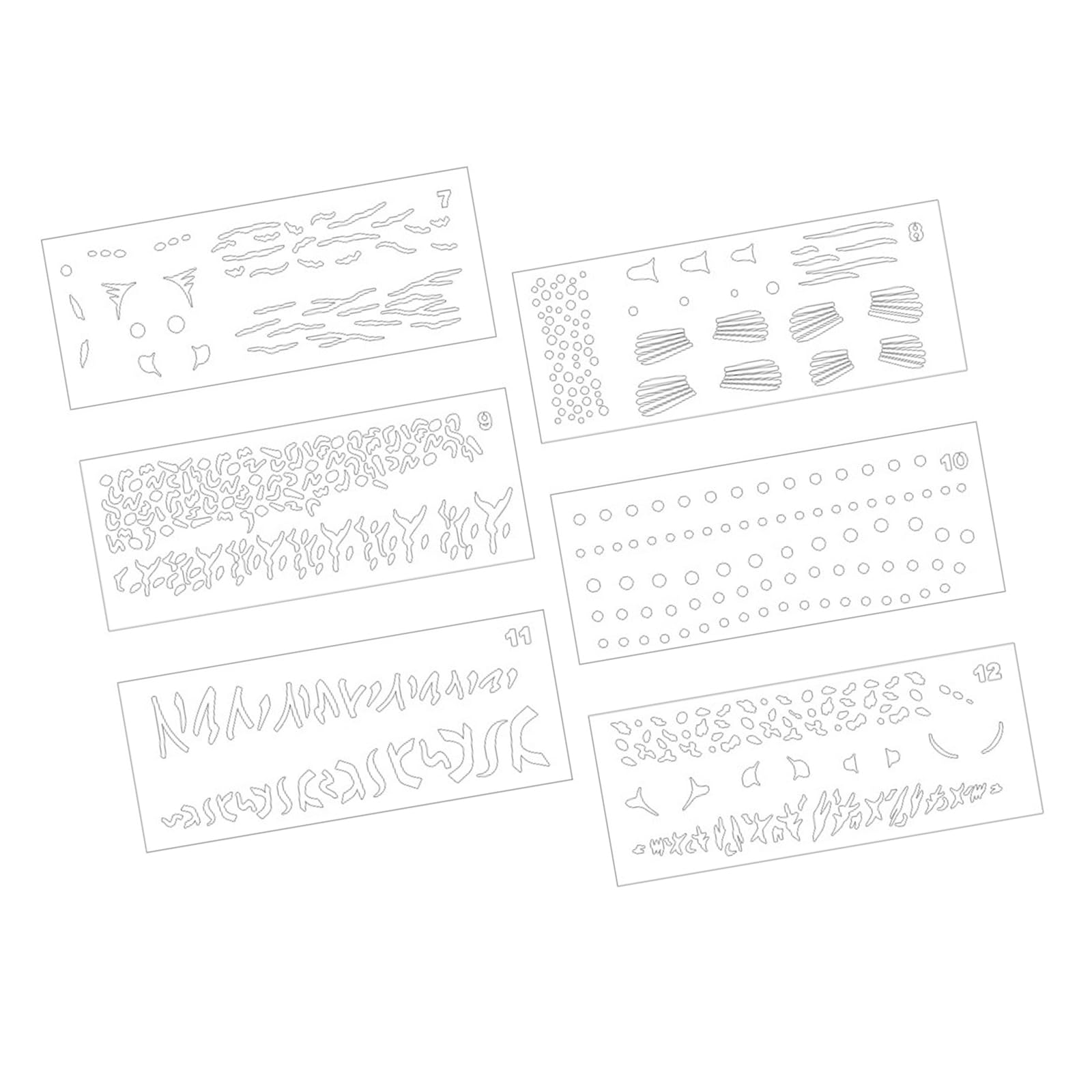 Oxxggkao 6Pcs Fishing Lure Stencils PVC Painting Templates for Fish Lure on Paper Wood Metal Glass Fabric Metal Attract Tool