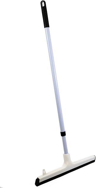 Floor Squeegee For Wet Room with Foam Wiper Blade Mop with Telescopic Extending Handle - Perfect For Shower Floors and Wet Rooms or Any Tiled Flooring, Helps Clear Water and Dry Flooring Quicker