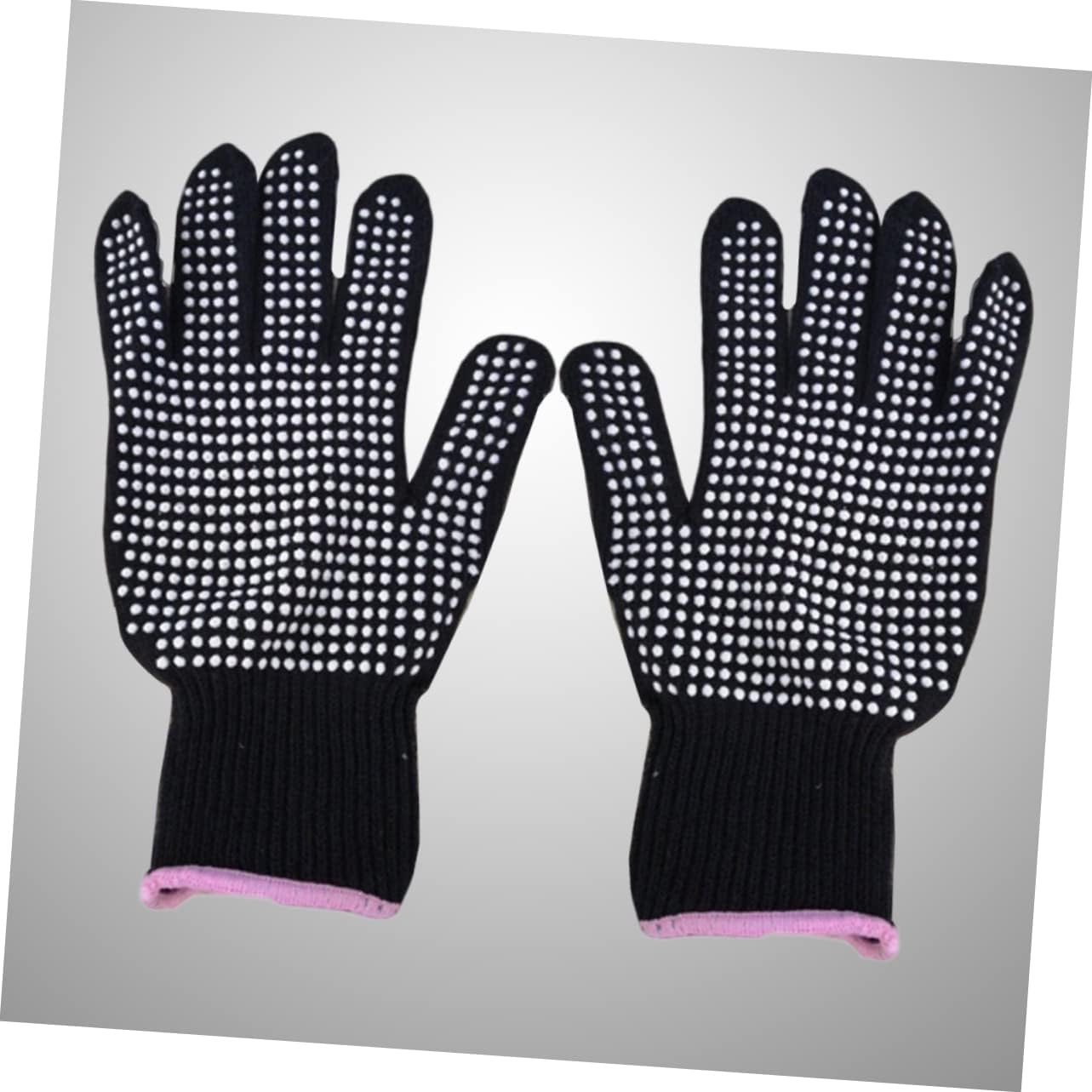 Zerodeko Heat Resistant Gloves for Hair Styling High-Temperature Protective Mitts for Curling Wands Straighteners and Hair Dryers One Black