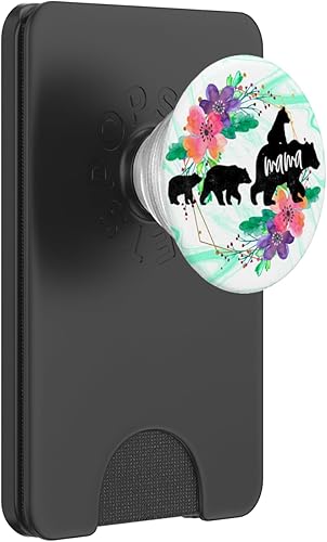 Miniatura 7 de PopSockets - Soporte para teléfono móvil y tabletas, diseño de oso de mamá, Negro
