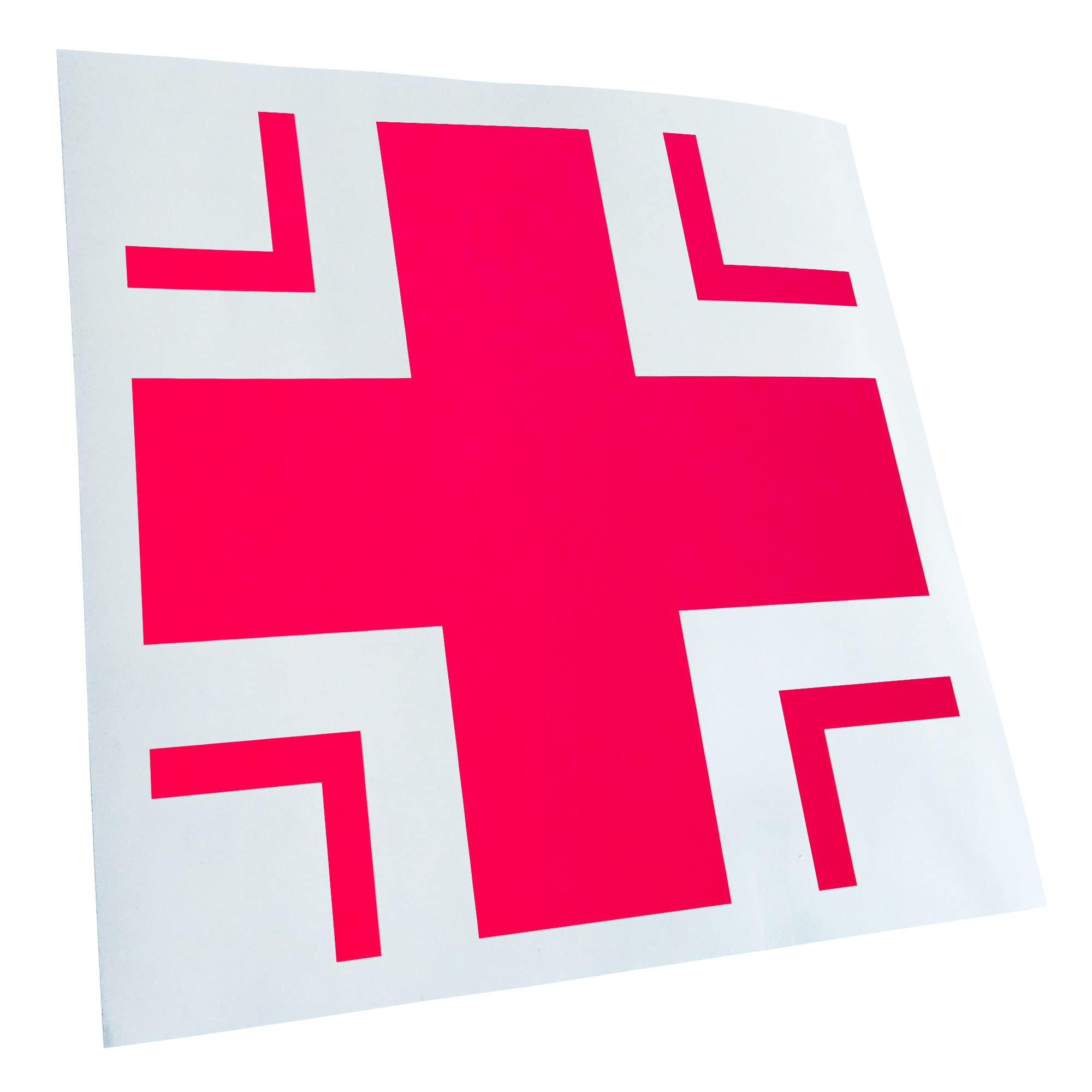 Kiwistar - Car Sticker - Neon Pink - 11 x 11 cm German Army Cross - Rear Window Car Sticker Weatherproof for Car Truck Moped Truck - Sticker Exterior Self-Adhesive Tuning Accessories for Window