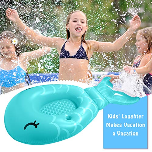 Inflatable Mermaid Pool Float Floatie - 86.6”×45.3”×17.7” Giant Pool Raft Blow Up for Kids Adults Women, Summer Fun Water Toy for Parties in Swimming Pools & Beach
