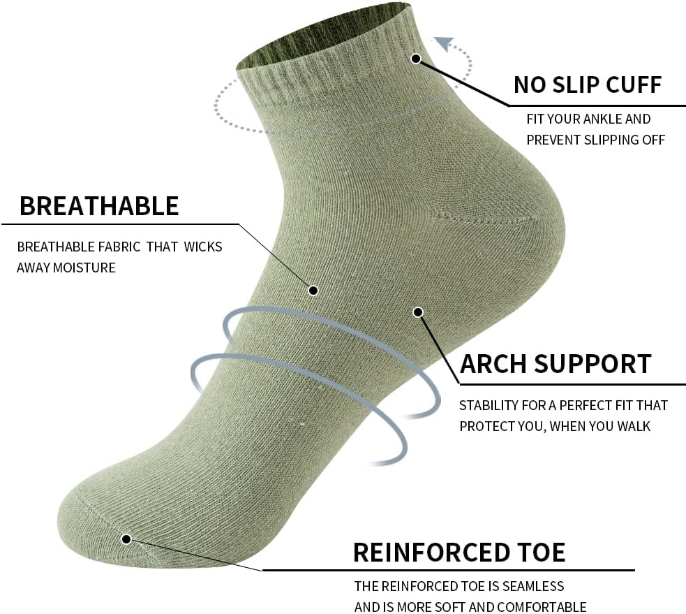 JOYNÉE 8/16 Pairs Womens Ankle Socks Lightweight Breathable Low Cut Casual Socks,Sock Size:9-11 - Image 2