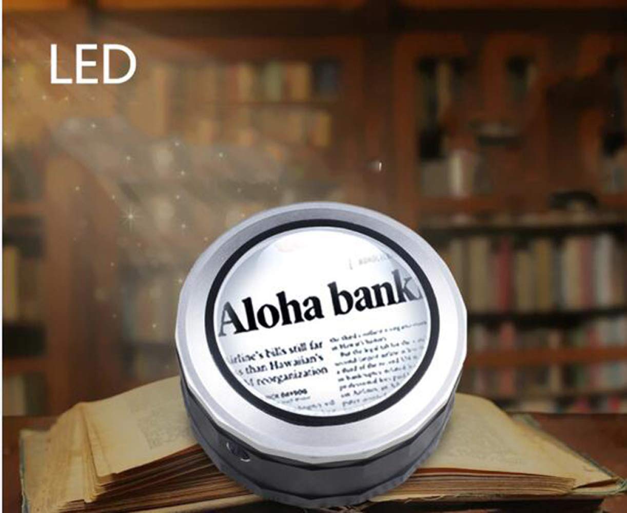 Lupe mit 3 LED-Leuchten, 5-fache Vergrößerung, handliche Leuchtlupe, superklar, leicht, für Bücher, Zeitungen, Landkarten, Münzen, Schmuck, Hobbys, modisch