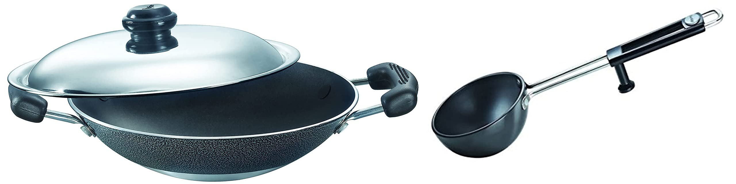 Prestige Omega Select Plus Residue Free Non-Stick Deep Appachetty with Lid, 20cm Aluminium Hard Anodised Tadka Pan, 10 cm, Black (B0BB6NNSVM) Amazon Price History, Amazon Price Tracker