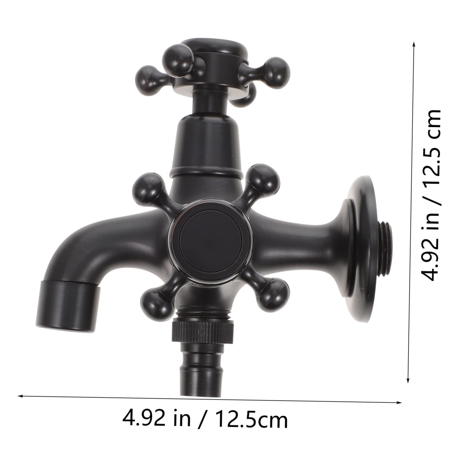 GALPADA Rubinetto Lavatrice a Via in Ottone Doppia Uscita Nero Stile Vintage Per Bagno e Cucina Aumento Pressione, Accessori Per Lavandino e Lavatrice