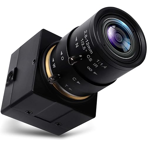 SVPRO 8MP USB Webcam with Zoom Lens,2.8-12mm Optical Zoom Camera with Sony IMX179 Sensor,High Definition Webcam3264x2448 HD Video Camera USB2.0 UVC Plug and Play Camera Support OTG
