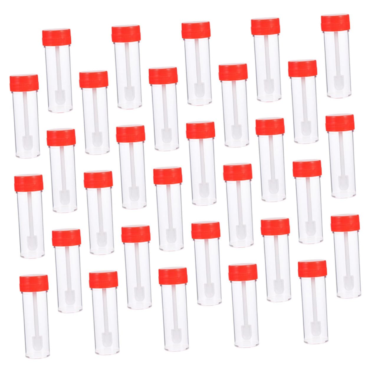 SOLUSTRE 30pcs Urine Specimen Cups with Spoon Lid for Testing 25ml Peel Seal Design