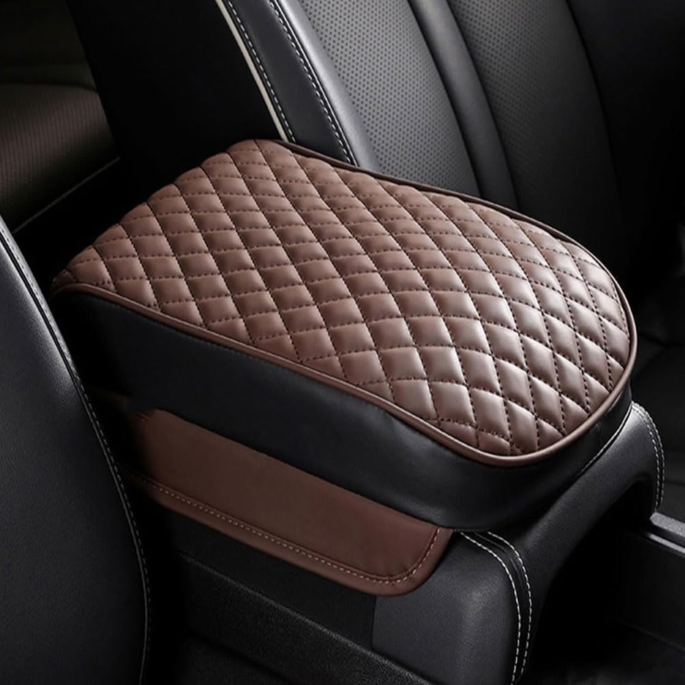 PARREN Coche Fundas Reposabrazos para Au-di A7 S7 C8 C7 C7.5 Sportback 2010-2024, Almohadilla de Consola Central Reposabrazos Protectora Impermeable Pad Accesorios,D/Brown