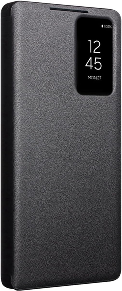 Smart Genuine Leather Cell-Phone Case for Samsung Galaxy S26 Ultra. Automatic Sleep/Wake, Mobile Phone Cover, Intelligent Holster for Samsung S 26 Ultra -Black