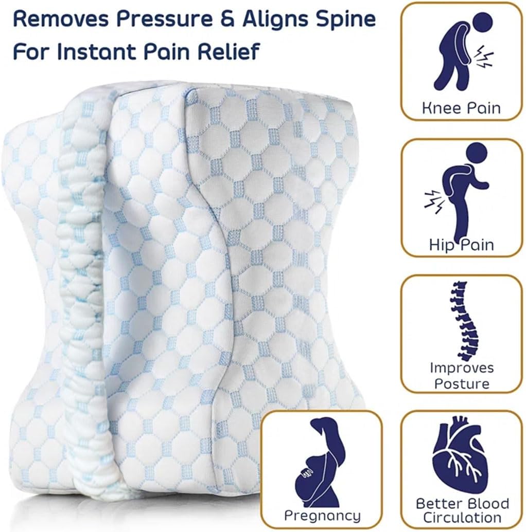 Ergonomic Knee Pillow Premium Memory Foam Leg Pillow for Sleeping on Side-Hip Support and Alignment-Relieve Lower Leg,Knee Pain,Hip Pain,Sciatica and Pregnancy Discomfort - Image 2