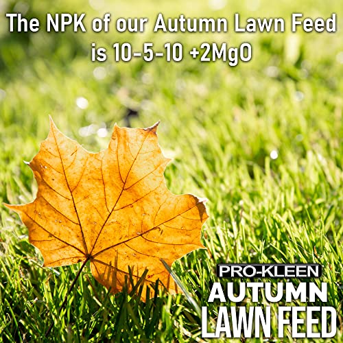Pro-Kleen Autumn Lawn Feed Fertiliser - Encourages Grass Green Up & Prevents Lawn Disease - Covers Up To 100M2 - Lasts Up To 6 Weeks 2.5Kg - 8