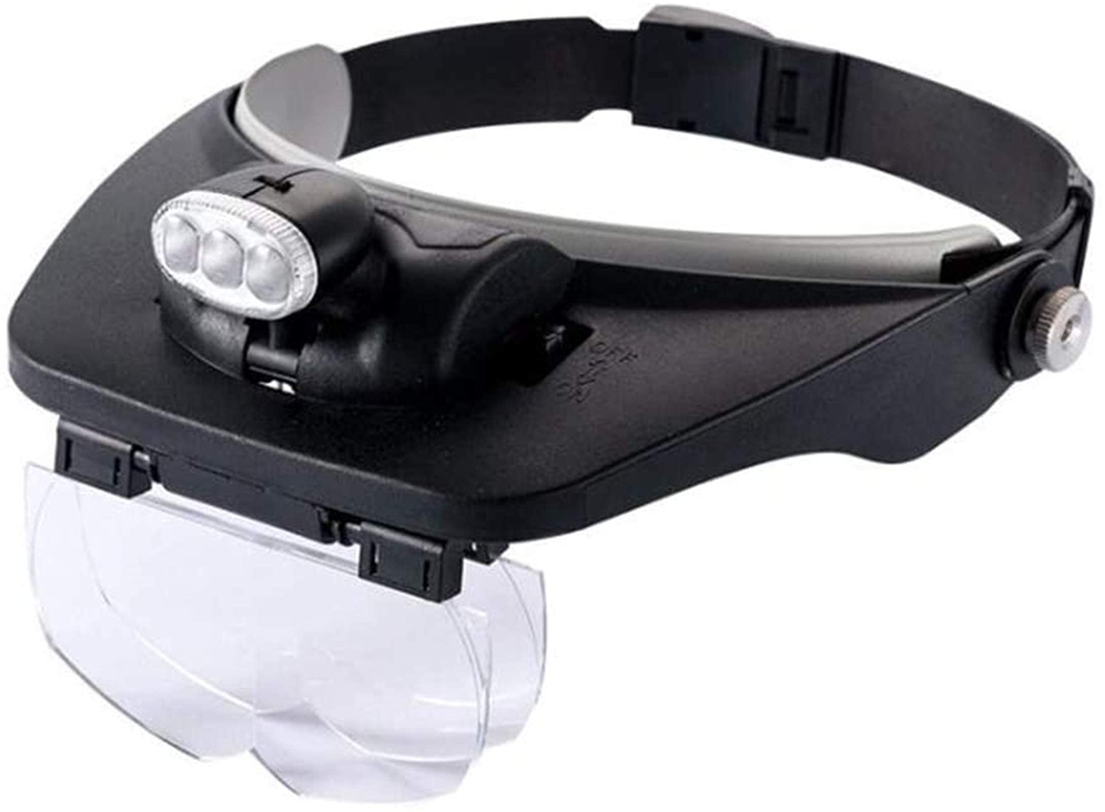 Lupa de diadema, lupa digital de mano, lupa de diadema reemplazable, lente HD, para hombre viejo, reparación de relojes de lectura con luz LED, lupa montada en la cabeza, lectura,