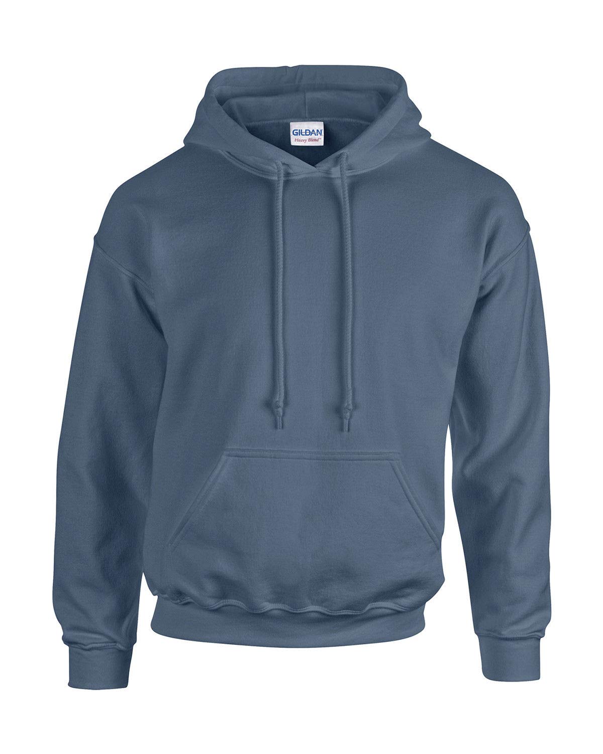 Gildan Men's Heavy Blend Hooded Sweatshirt, Blue (Indigo Blue Indigo Blue), Indigo-blue, L