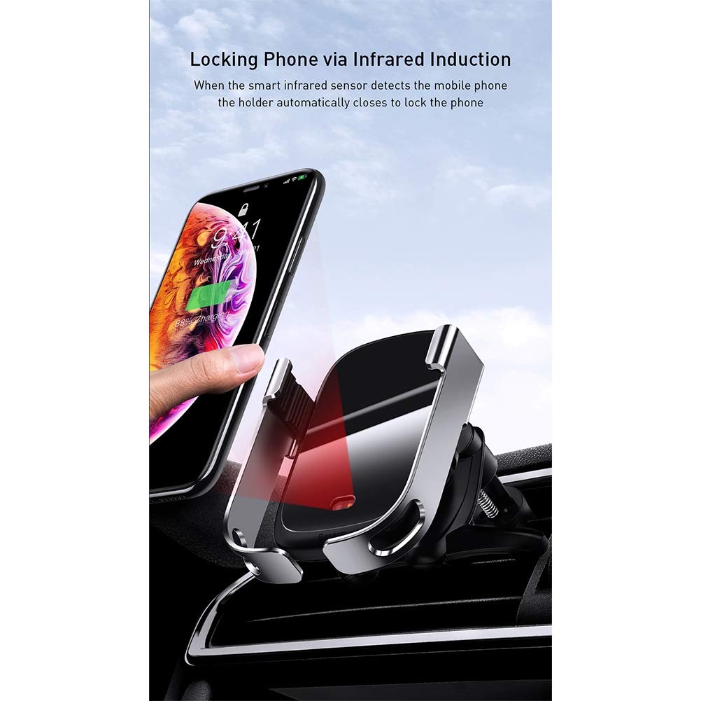 Yanghao Quick Charge Caricabatteria da Auto, 10W per Wireless Car Charger, iPhone Caricatore astuto infrarosso Veloce Ricarica Car Phone