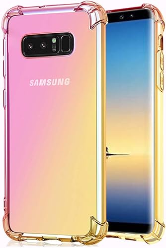 Funda para Galaxy Note 8, funda para Samsung Note 8, transparente con bonito degradado, delgada, antiarañazos, flexible, TPU a prueba de golpes,