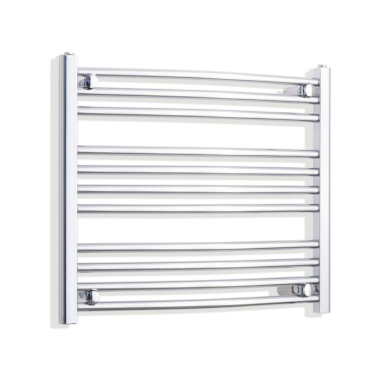 Companyblue 700mm Wide Curved Chrome Heated Towel Rail Radiator Ladder for Stylish Bathroom (700 x 600 mm)