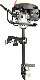 4 Stroke 5.8HP Boat Motor, Outboard Motor Engine, Heavy Duty Gas Powered Trolling Motor with TCI Ignition and 70cm/27.56inch Shaft Length for Inflatable Boat, Jon Boat, Kayak