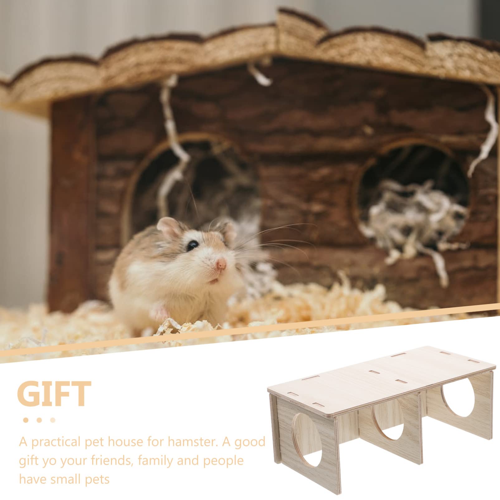 Alipis Hamsterhütte mit Zwei Räumen und Sichtdesign, Gelb | Private Rückzugsmöglichkeit, Geeignet für Sommer und Winter, Funny Form für Pigeon und Rabbit