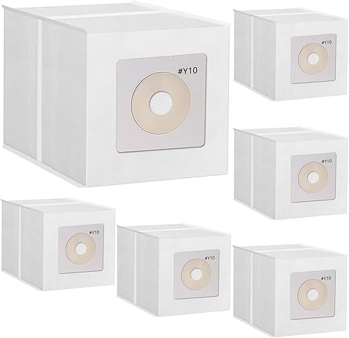 Paquete de 6 bolsas de polvo Y10 para aspiradoras InterVac CS6, CS8, CS8HW, DOMETIC CV1003, parte # Y10-5 sin filtro de motor