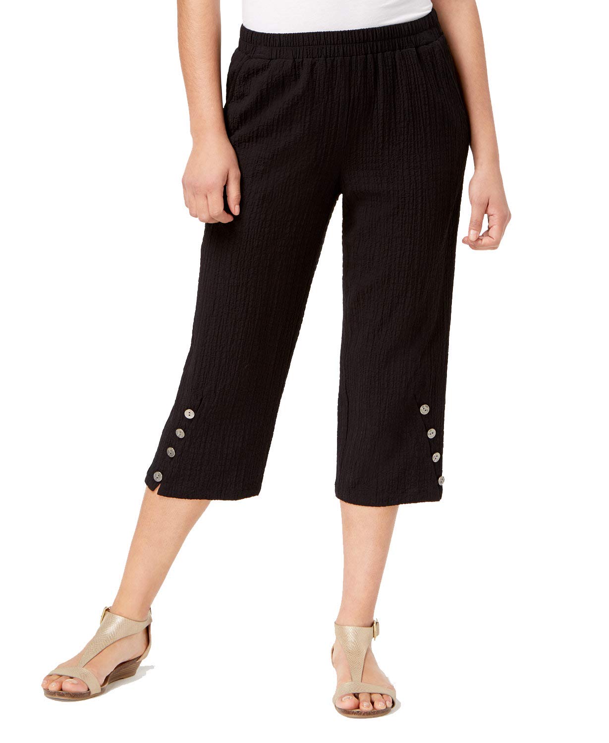 JM CollectionPetite Button-Hem Capri Pants