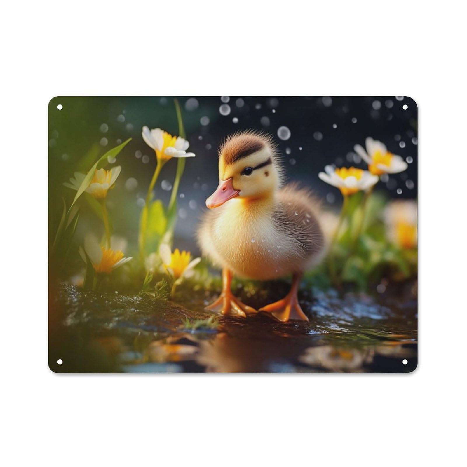 Junmoney Style-8 Cute Baby Duck Cafe Metal Sign 30X40cm, Shop Front Style Restaurant Wall Art For Takeaway, Bar, Kitchen Or Counter Area