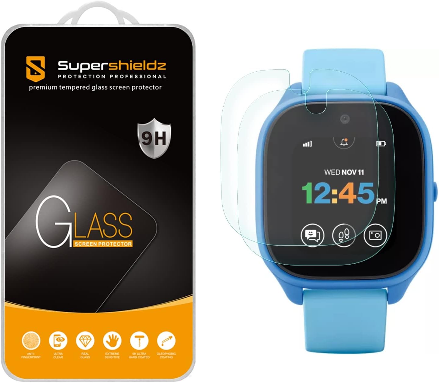 Supershieldz (2 Pack) Designed for Verizon (Gizmo Watch 3) Tempered Glass Screen Protector, Anti Scratch, Bubble Free
