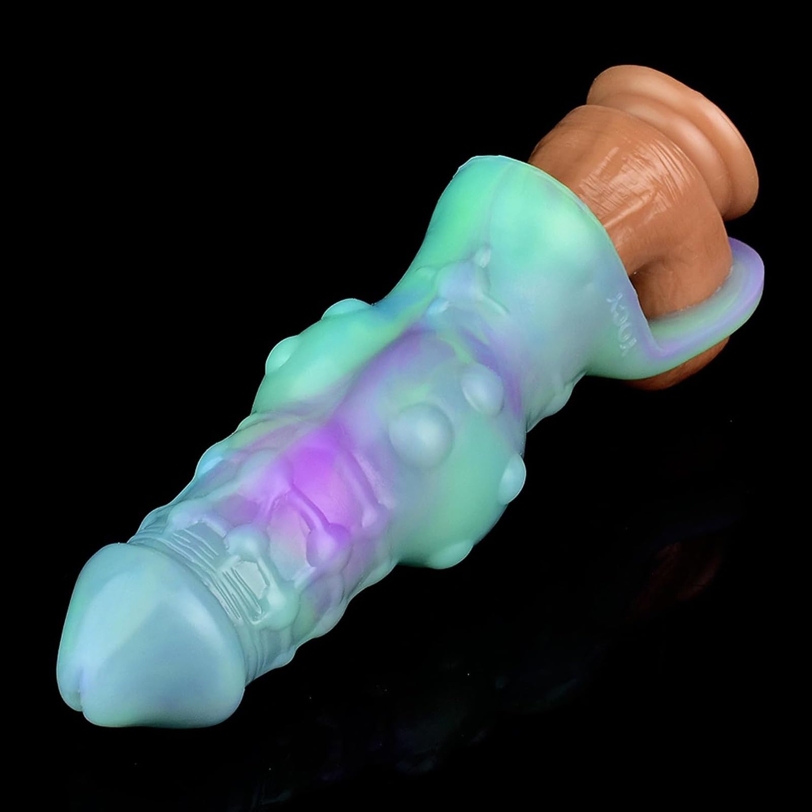 Juguete sexual con funda for pene for hombres, alargador de pene con nudo de perro fantasía con anillo retrasar la eyaculación, longitud y ancho silicona, funda extendida parejas, juego sexual