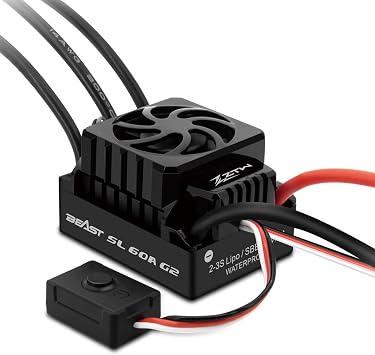 ZTW Beast G2 SL 60A ESC 2-3S Sensorless Brushless Speed Controller 6V/3A SBEC for 1/10 RC Car RTR Truck Buggy Truggy