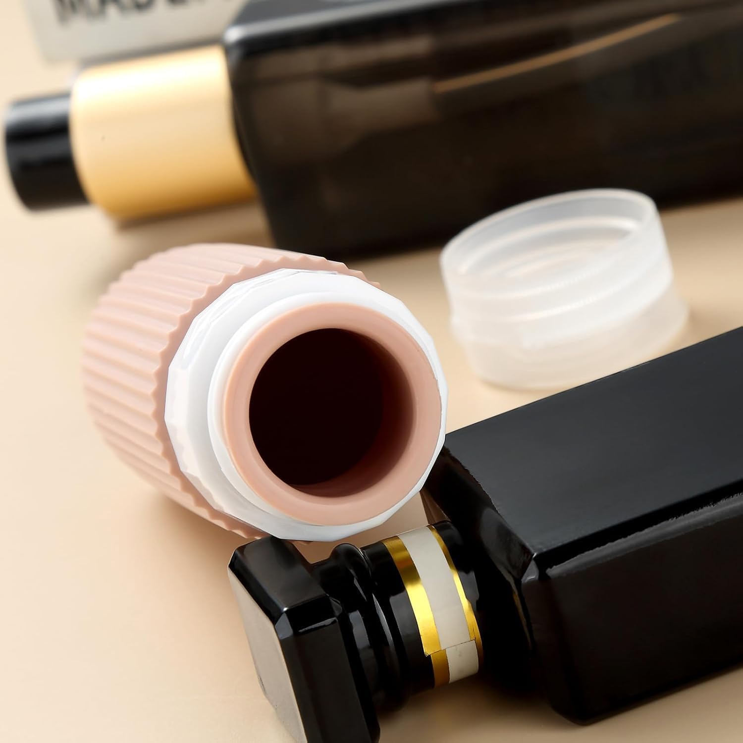 Kit de Frascos de Viagem, 17 Peças, Recipientes de Silicone e Plástico, 60ml e 90ml, com Nécessaire Transparente (Cor_K11)