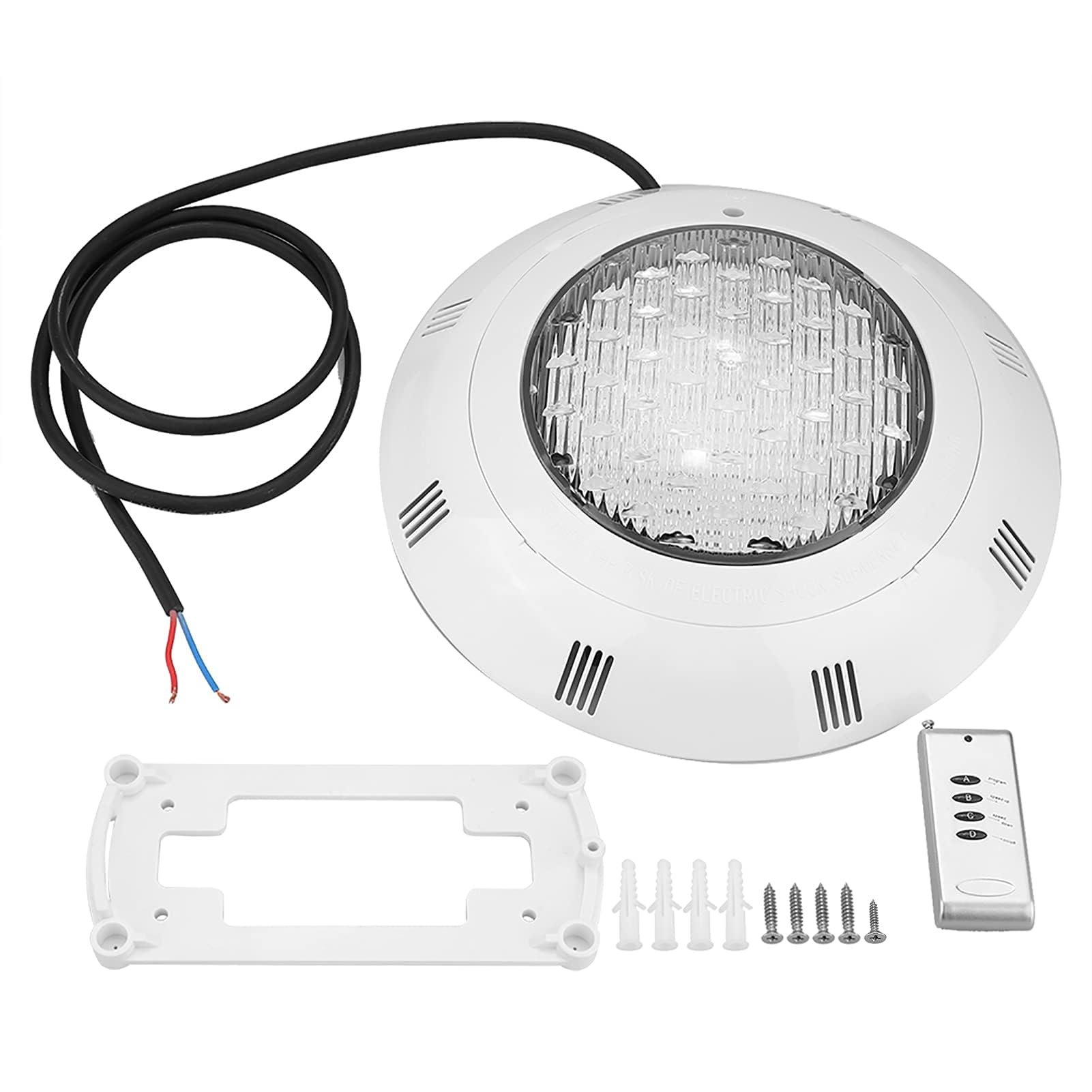 Lampe sous-Marine pour Piscine 12 V 24 LED RVB avec Télécommande, étanche, Installation Facile pour Piscines d'eau Douce Ou Salée, Idéale pour la Décoration De Paysage Et De Jardin