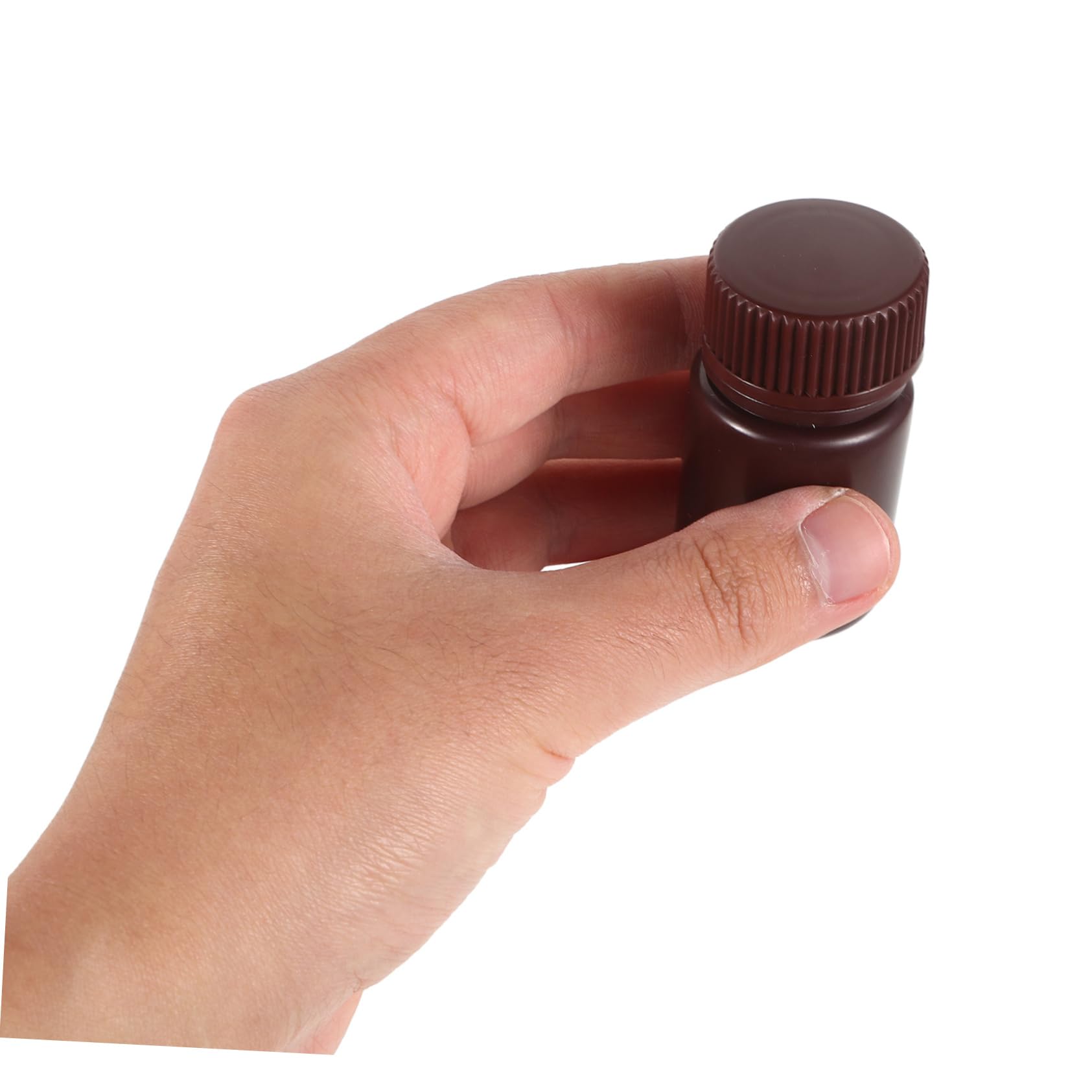 BELLIFFY 10pcs Brown Lightproof Plastic Bottles Reagent Sample Containers Heatproof Acid Alkali Resistant Laboratory Use