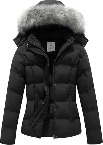 GGleaf Winter Puffer Coat with Fur Hood