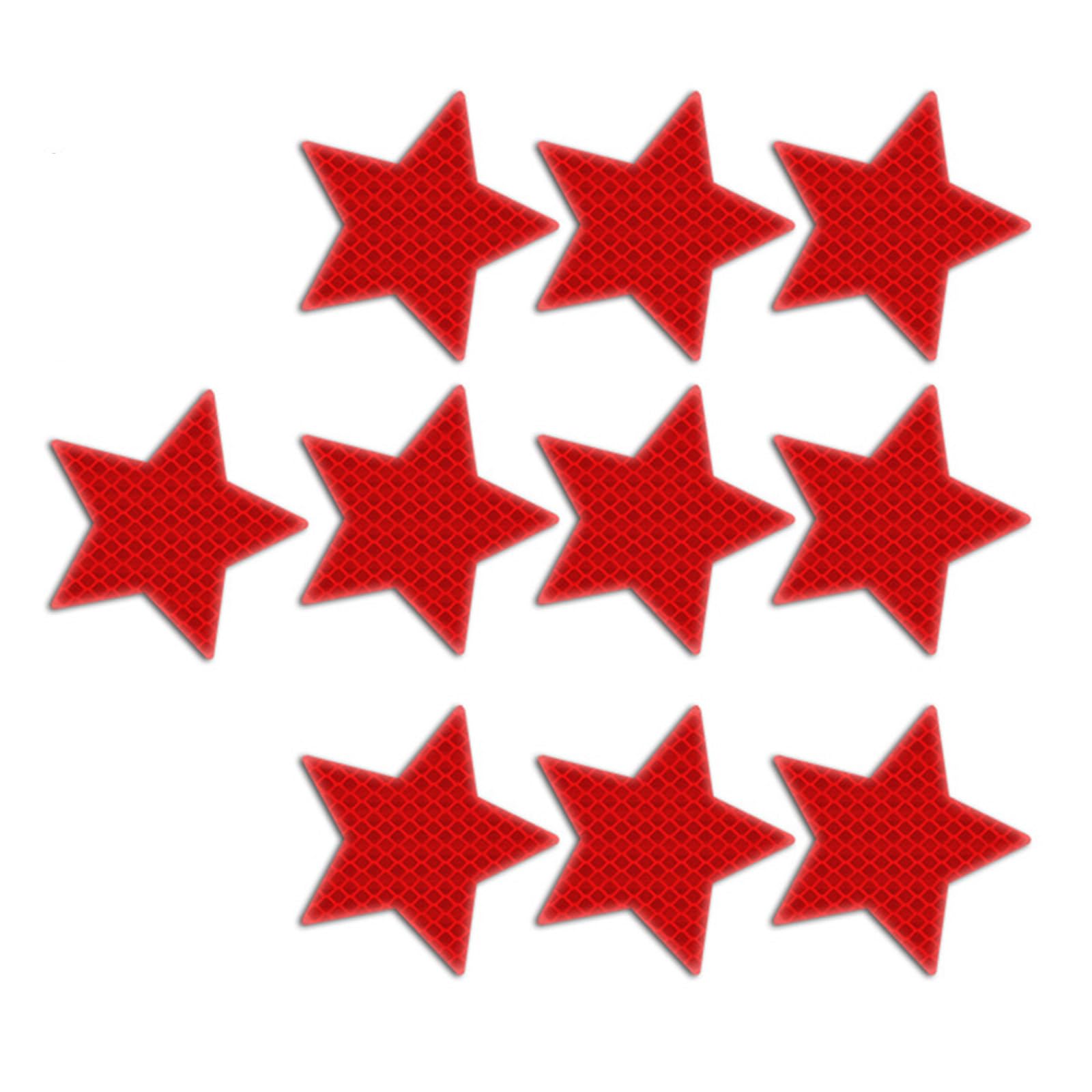 10pcs Reflective Star Vehicle Stickers Self-Adhesive for Night Driving Easy Installation on Car Truck Motorcycles Waterproof Reflective Decals