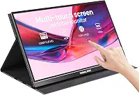 15.6” Portable USB Type-C Monitor Touchscreen, 1080P FHD, IPS, 10-Point Touch External Screen with Premium Smart Cover Dual Speakers for Xbox,PS4,Switch,Laptop,PC,Phone,Mac,Surface