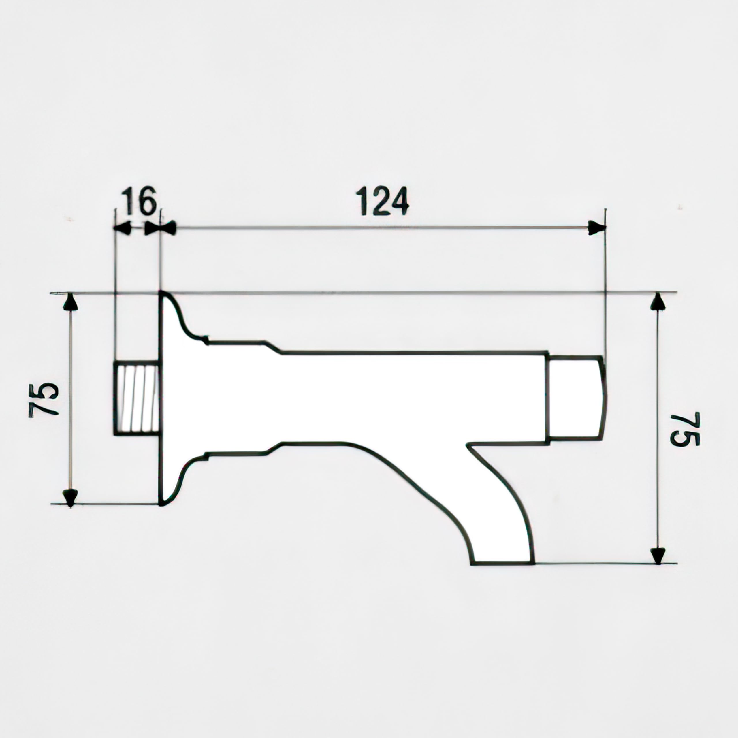 L'ARTISTICA F.LLI PERINCIOLI | Rubinetto Pulsante per Fontane Attacco 1/2" M Cromato, Rubinetto in Ottone per Fontane a Colonna o Muro, 75x124mm