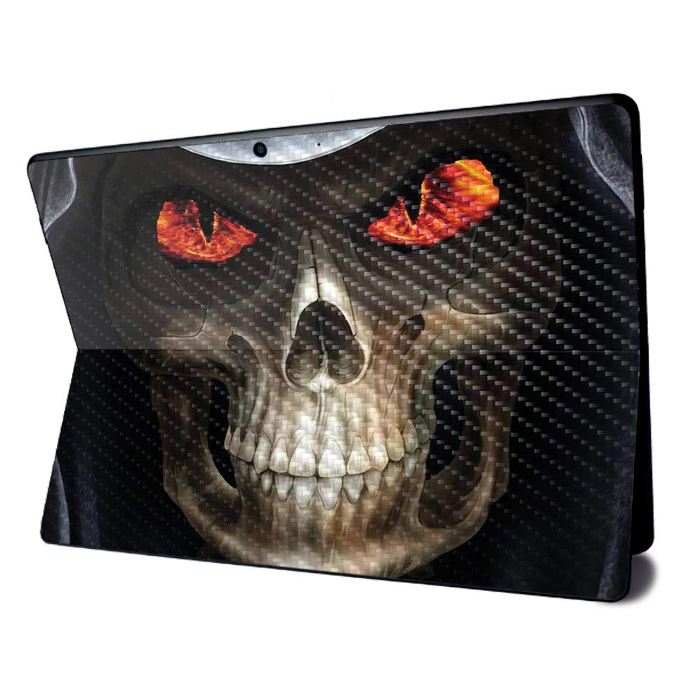 MightySkins Carbon Fiber Skin for Microsoft Surface Pro X - Evil Reaper | Textured Carbon Fiber Finish | Easy to Apply, Remove, and Change Styles | Made in The USA